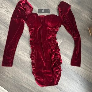NWT Privy long Sleeve Velour Mini Dress